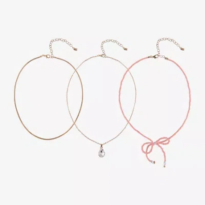 Arizona Gold Tone Girls Pear 18 Inch Pendant Necklace In Multi