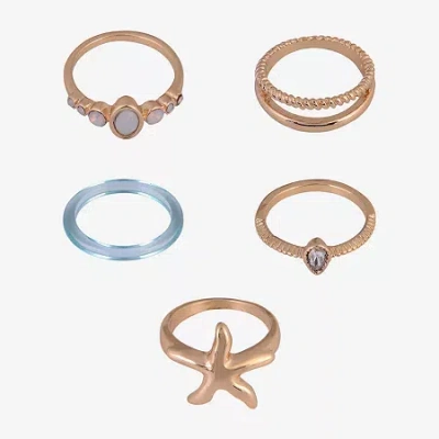 Arizona Gold Tone Starfish Womens Ring Set
