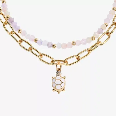 Arizona Gold Tone Tutrle Womens 16 Inch Strand Necklace