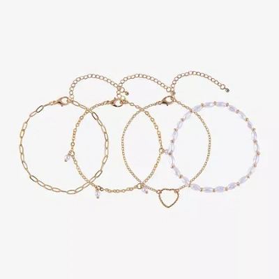 Arizona Gold Tone Womens 4-pc. Bracelet Set