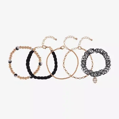 Arizona Gold Tone Womens 5-pc. Bracelet Set In Multi