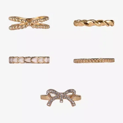 Arizona Gold Tone Womens Bow Ring Set