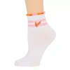 Arizona Halloween Scalloped Edge Womens 1 Pair Quarter Ankle Socks In White
