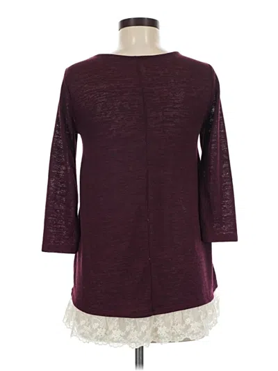 Pre-owned Arizona Jean Company 3/4 Sleeve Top In Burgundy