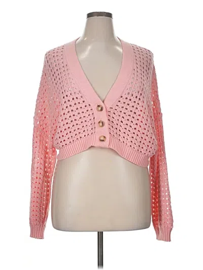 Pre-owned Arizona Jean Company Cardigan Sweater In Pink