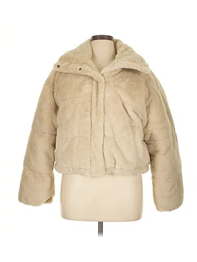 Pre-owned Arizona Jean Company Faux Fur Jacket In Tan