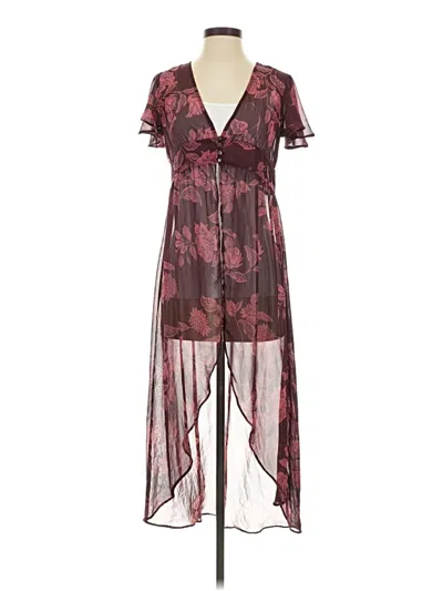 Pre-owned Arizona Jean Company Kimono In Burgundy