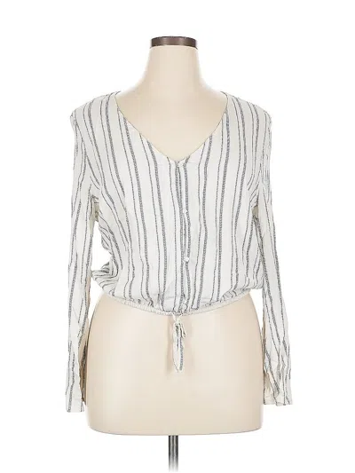 Pre-owned Arizona Jean Company Long Sleeve Blouse In Silver