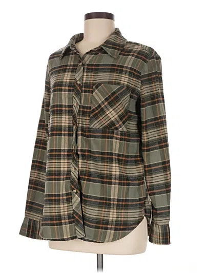 Pre-owned Arizona Jean Company Long Sleeve Button Down Shirt In Green