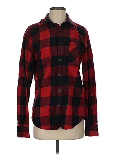 Pre-owned Arizona Jean Company Long Sleeve Button Down Shirt In Red