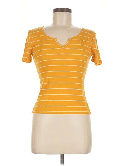 Pre-owned Arizona Jean Company Short Sleeve T-shirt In Yellow