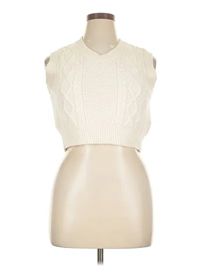 Pre-owned Arizona Jean Company Sweater Vest In White