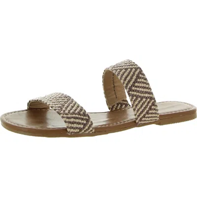 Arizona Jeans Co. Gyles Womens Striped Slip On Flat Sandals In Brown