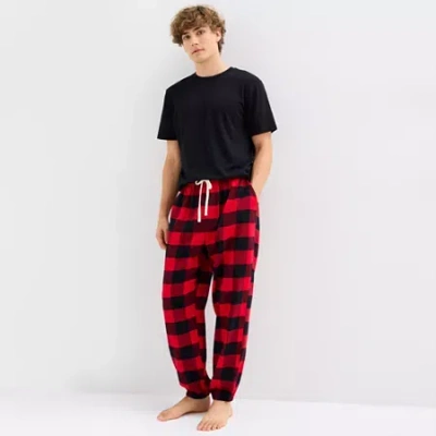 Arizona Jogger Mens Flannel Pajama Pants In Red