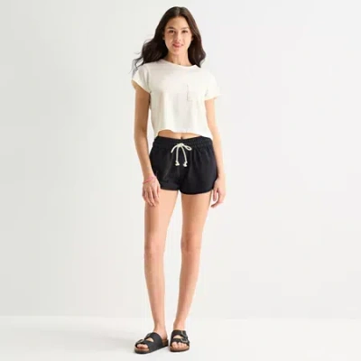 Arizona Juniors Mid Rise Juniors Jogger Short In Black