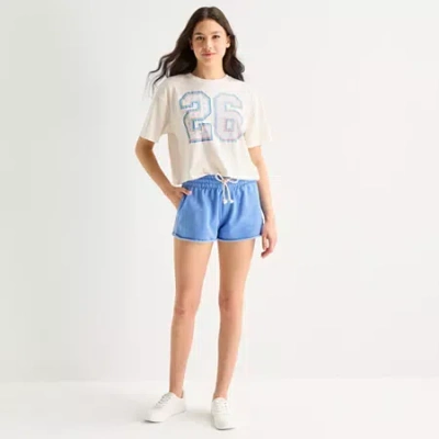 Arizona Juniors Mid Rise Juniors Jogger Short In Blue
