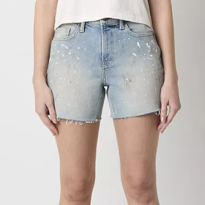 Arizona Juniors Womens High Rise Juniors Shortie Short In Blue