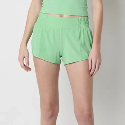 Arizona Juniors Womens Mid Rise Juniors Shortie Short In Green