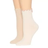 Arizona Lettuce Edge Backseam Bow Womens 2 Pair Quarter Ankle Socks In Neutral