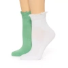 Arizona Lettuce Edge Womens Multi-pack 2 Pair Low Cut Socks In Green