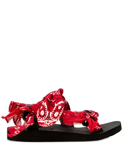 Arizona Love 25mm Trekky Chou Bandana-print Sandals In Red