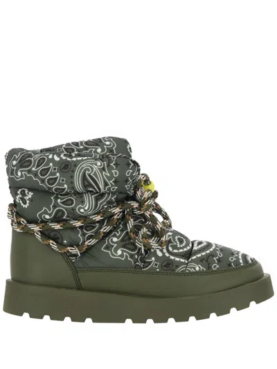 Arizona Love Paisley-print Lace-up Boots In Green