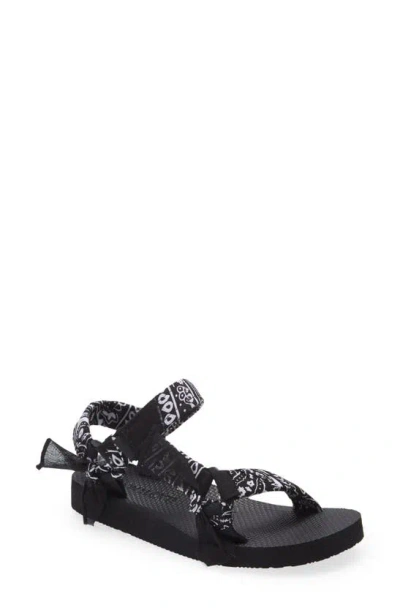 Arizona Love Trekky Bandana-print Gauze Sandals In Black