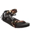 Arizona Love Trekky Leopard-print Gauze-trimmed Canvas Sandals In Brown