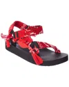 Arizona Love Trekky Bandana-print Flat Sandals In Red