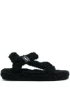 Arizona Love Trekky Faux-fur Sandals In Black