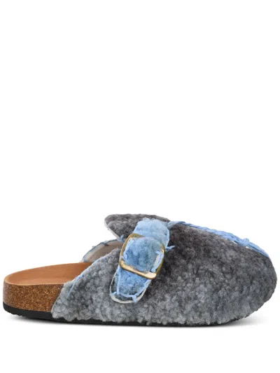 Arizona Love Virgin Fur Slippers In Blue