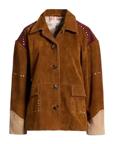 Arizona Love Woman Jacket Camel Size 3 Leather In Brown