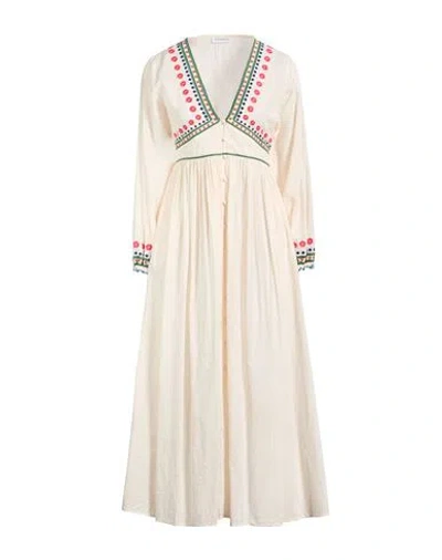 Arizona Love Woman Maxi Dress Ivory Size 3 Cotton In Metallic