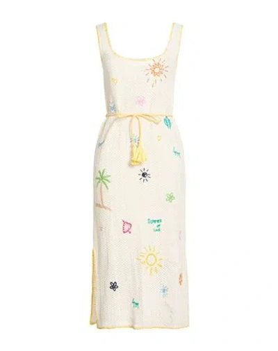Arizona Love Woman Midi Dress Cream Size 3 Cotton In White