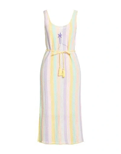 Arizona Love Woman Midi Dress Pastel Yellow Size 2 Cotton In Multi
