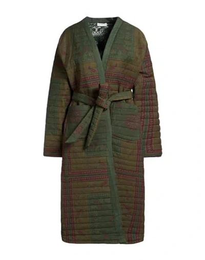 Arizona Love Woman Overcoat & Trench Coat Green Size M/l Cotton