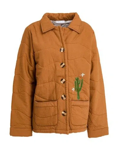 Arizona Love Woman Puffer Camel Size 2 Cotton, Linen In Brown