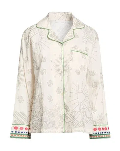 Arizona Love Woman Shirt Cream Size 1 Cotton, Polyester In Multi