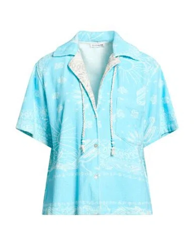 Arizona Love Woman Shirt Sky Blue Size M/l Cotton, Polyester
