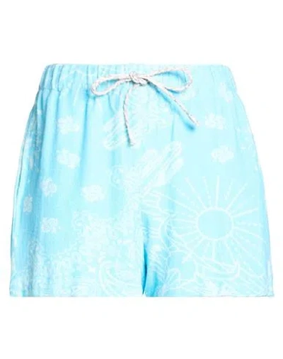 Arizona Love Woman Shorts & Bermuda Shorts Sky Blue Size M/l Cotton, Polyester
