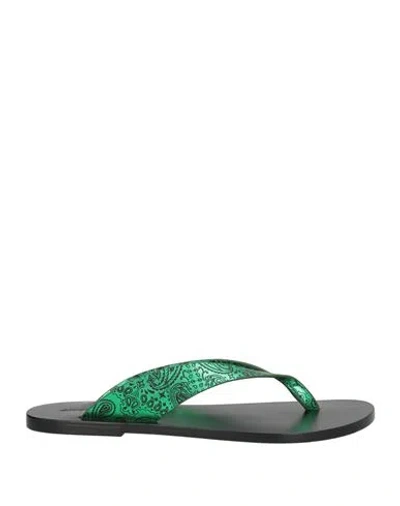 Arizona Love Woman Thong Sandal Emerald Green Size 7 Leather