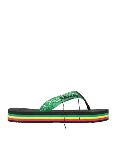 Arizona Love Woman Thong Sandal Green Size 11 Textile Fibers In Multi