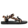 Arizona Love Trekky Leopard-print Gauze-trimmed Canvas Sandals In Multi