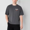 Arizona Mens Adaptive Short Sleeve Easy-on + Easy-off Boxy Fit Graphic T-shirt In Gray