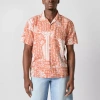 Arizona Mens Bandana Button-down Shirt In Orange