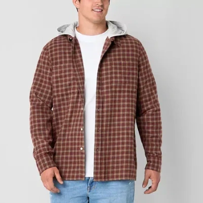Arizona Mens Big And Tall Hooded Flannel In Multi