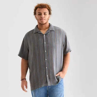 Arizona Mens Big And Tall Short Sleeve Button Down Shirt In Multi