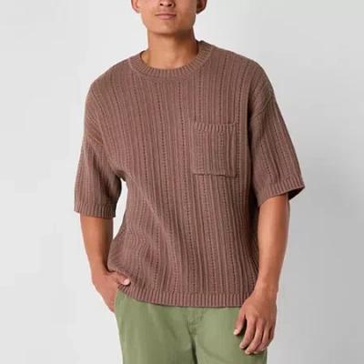 Arizona Mens Boxy Fit Sweater In Brown