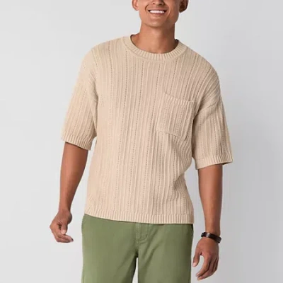 Arizona Mens Boxy Fit Sweater In Neutral
