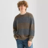 Arizona Mens Crew Neck Long Sleeve Pullover Sweater In Gray